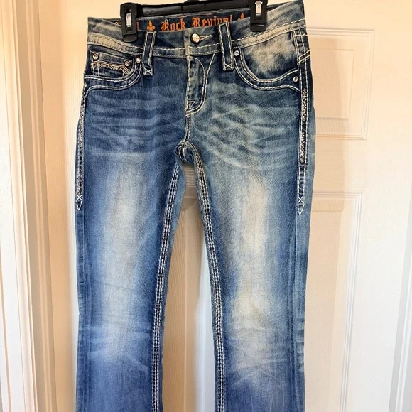 Rock Revival Aleaner jeans 26 Y2K low rise boot - Picture 2 of 16